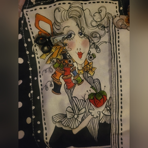 Polka Dot Handmade Graphic Shoulder Bag Black White Lightweight Whimsical Art - Picture 7 of 16